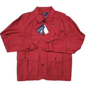 Polo Ralph Lauren Twill Wading Jacket Men's Large Chili Pepper Red Cotton $498